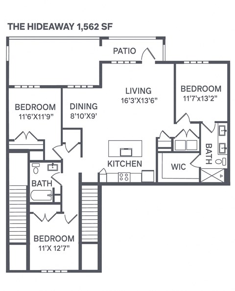 The Hideaway Floor Plan at The BLVD at Wilson Crossings, Wyoming, MI 49418