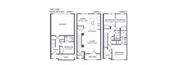 The Luxe Floor Plan at The BLVD at Wilson Crossings, Wyoming, 49418