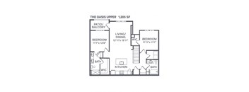 The Oasis Upper Floor Plan at The BLVD at Wilson Crossings, Wyoming, MI 49418