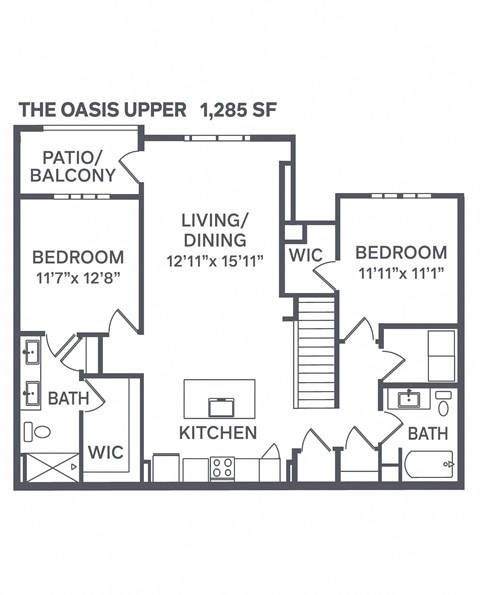 The Oasis Upper Floor Plan at The BLVD at Wilson Crossings, Wyoming, MI 49418