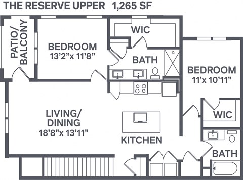 The Reserve Upper Floor Plan at The BLVD at Wilson Crossings, Wyoming Michigan