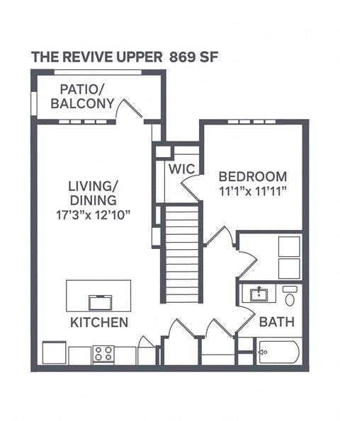 The Revive Upper Floor Plan at The BLVD at Wilson Crossings, Wyoming, 49418