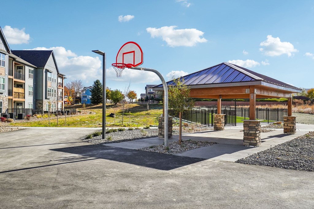 the basketball court at the preserve at ballantyne commons apartments at Premier at West Park Luxury Apartment Homes, Greeley