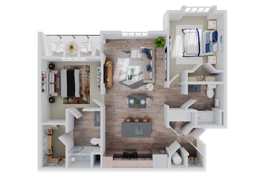 bedroom floor plan the residences  at The Quinn, Pensacola, FL