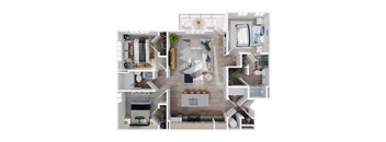 3 bed 2 bath floor plan A at The Quinn, Pensacola, FL