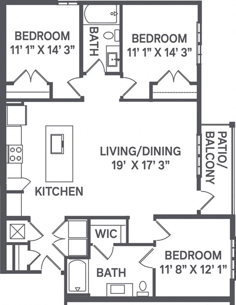 C2 Floor Plan at Upland Flats, Colorado Springs