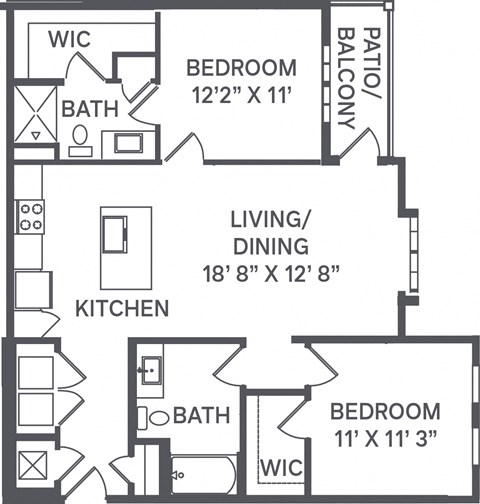 B1A Floor Plan at Upland Flats, Colorado, 80922