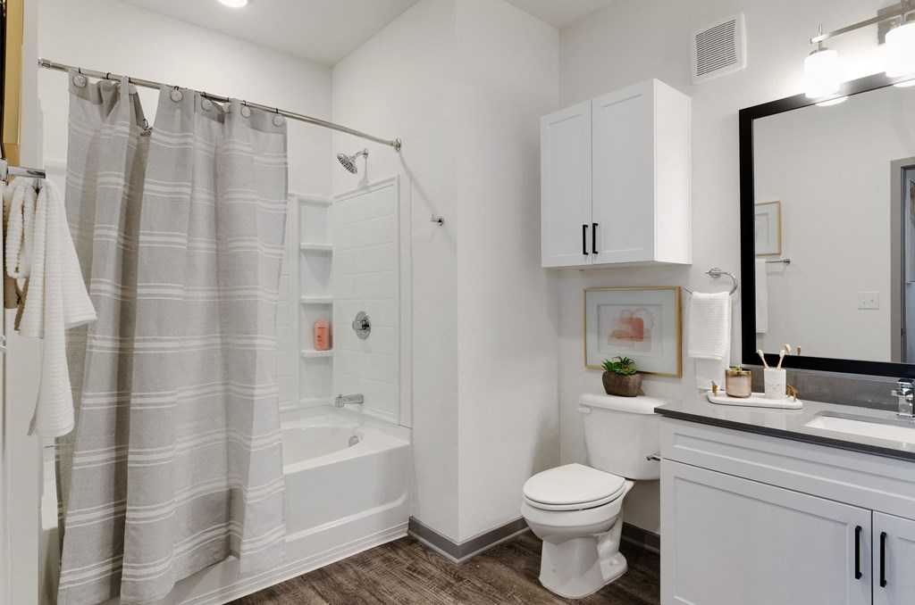 our apartments offer a bathroom with a bathtub  at Upland Flats, Colorado, 80922