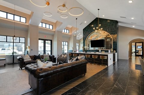 the lobby at the bradley braddock road station apartments