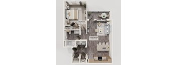 A2 1Bed 1Bath Floorplan at Verity Luxury Apartments, Florida 32960