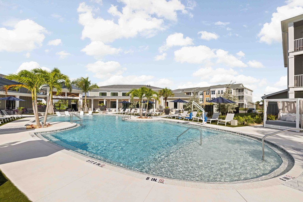 A large swimming pool with the word "PITTSBURGH" written on the edge.