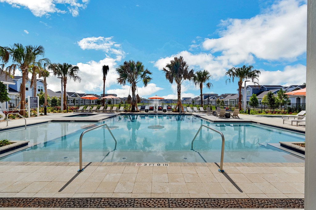 a large swimming pool with palm trees in the background  at The Sophia, Florida