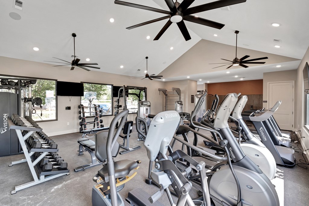 a gym with treadmills and elliptical machines  at The Sophia, Venice