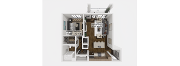 1 Bedroom Floor Plan at The Levi Luxury Apartments, Georgia
