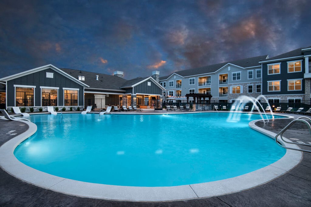 Night View Of Pool at Watermark at Steele Crossing, Arkansas