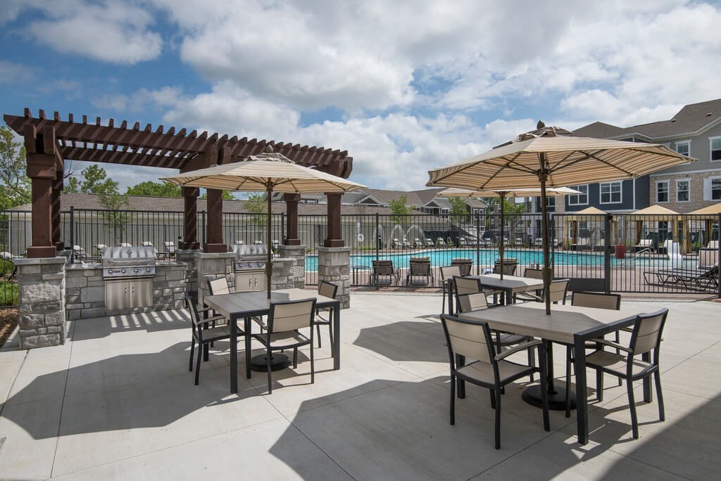 Shaded Dining Area at Watermark at Steele Crossing, Fayetteville, 72703