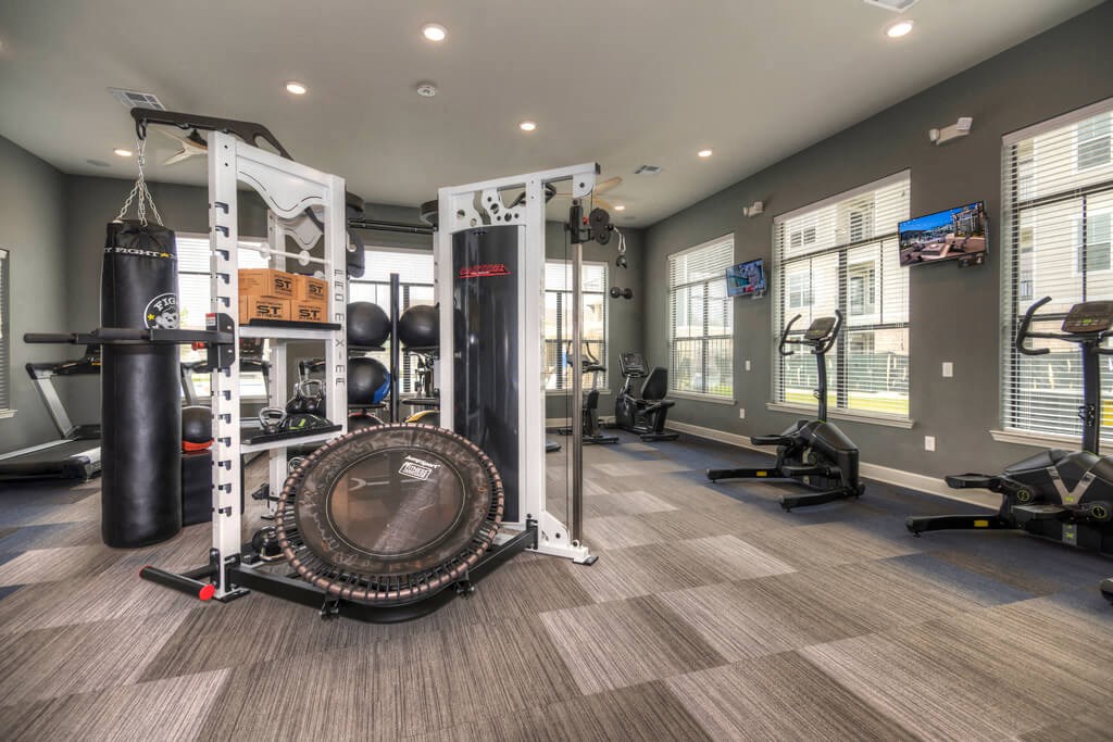 Fitness Center With Modern Equipment at Watermark at Steele Crossing, Fayetteville, AR