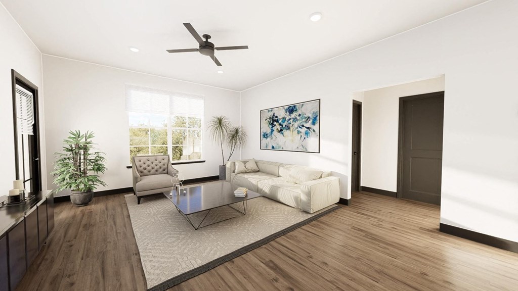 a living room with a white couch and a table at Stella, San Tan Valley, 85142
