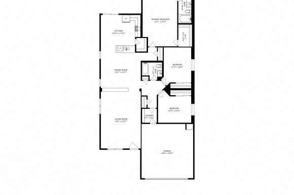 a floor plan of a house with severalartments and a staircase