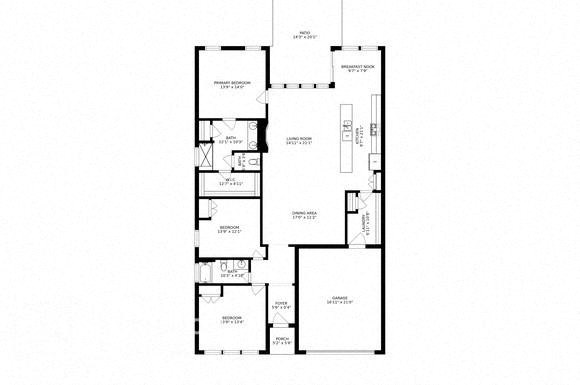 the floor plan of the house has bedrooms and baths