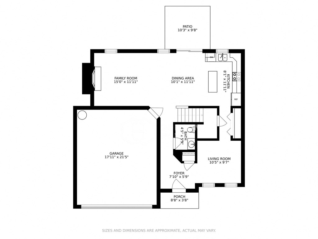 a floor plan of a house with a bedroom and a living room