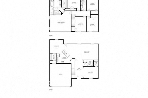 the floor plan of the house has two bedrooms and two baths