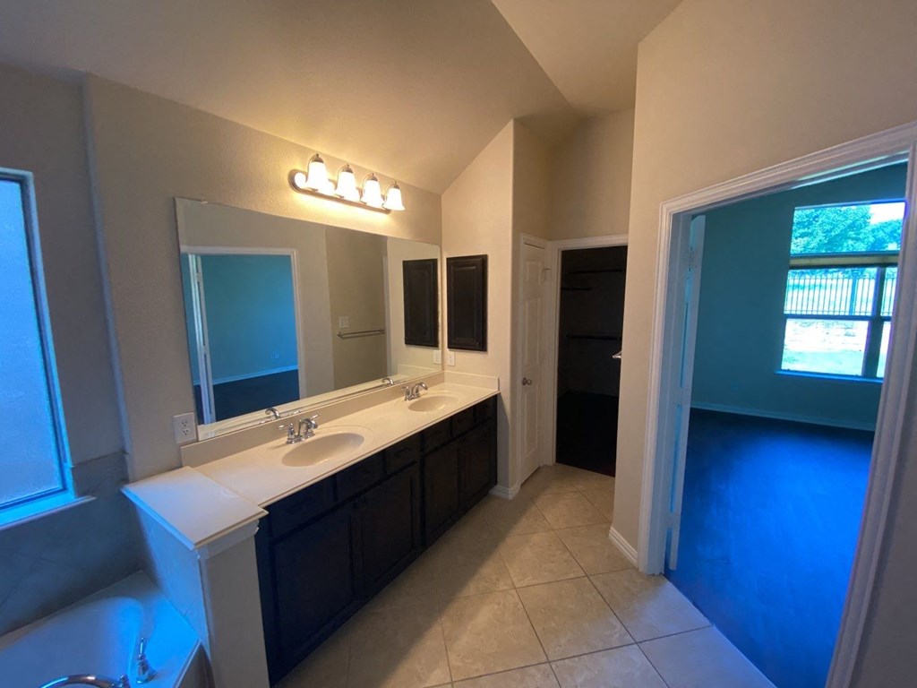 a bathroom with a sink and a toilet and a mirror