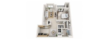 1 bedroom 1 bathroom Floor plan at Belmont Ridge Apartments, Monroeville, Pennsylvania