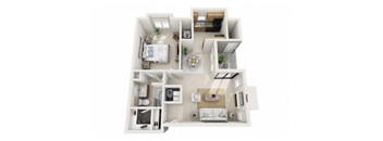 1 bedroom 1 bathroom Floor plan B at Belmont Ridge Apartments, Pennsylvania