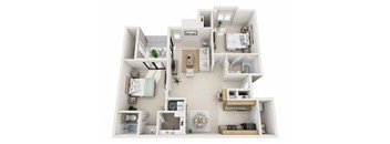 2 bedroom 2 bathroom Floor plan A at Belmont Ridge Apartments, Monroeville, PA, 15146