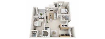 2 bedroom 2 bathroom Floor plan B at Belmont Ridge Apartments, Monroeville, PA