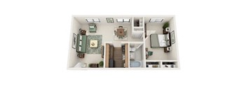One Bedroom Floor Plan at Birnam Wood Apartments, Pennsylvania
