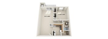 1 Bed 1 Bath Floor Plan at Lavale Apartments, Monroeville, PA