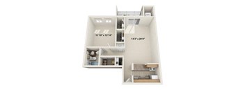 One Bedroom Floor Plan at Lavale Apartments, Pennsylvania, 15146