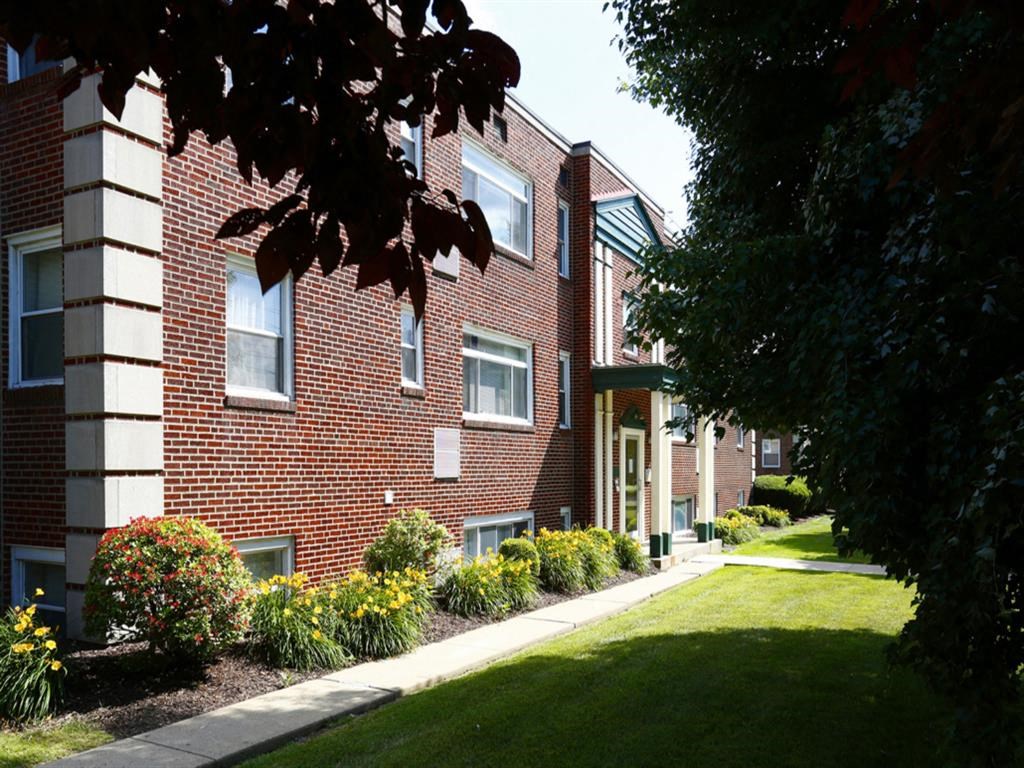 Building entry  at Pacific Highlands Apartments, Natrona Heights, Pennsylvania