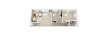 Two Bedroom Floor Plan at Pacific Highlands Apartments, Natrona Heights, Pennsylvania