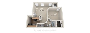 One Bedroom Floor Plan at Chestnut Ridge Apartments, Pennsylvania