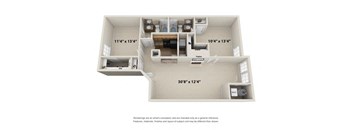 2 Bedroom Floor Plan at Chestnut Ridge Apartments, Pittsburgh, Pennsylvania