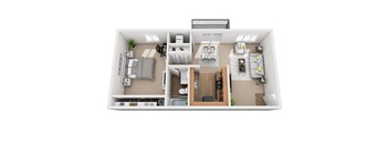 One Bedroom Floor Plan at Holiday Park Apartments, Pittsburgh, PA