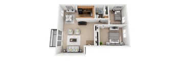 1 Bedroom Floor Plan at Holiday Park Apartments, Pittsburgh, 15239