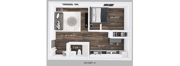 1800 Portage Avenue 1-Bedroom Floor Plan