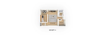 Studio Floorplan on 250 Broadway Avenue