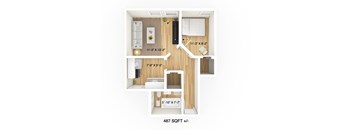 1 Bedroom, 1 Bathroom Floor Plan at 277-279 Arbuthnot Street, Winnipeg