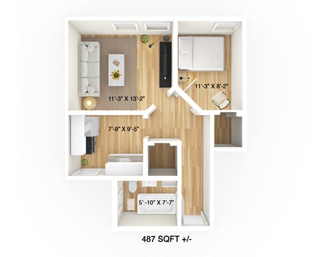1 Bedroom, 1 Bathroom Floor Plan at 277-279 Arbuthnot Street, Winnipeg
