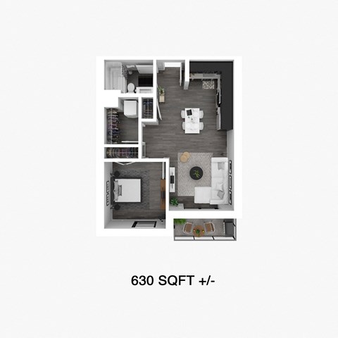 1 Bedroom, 1 Bathroom Floor Plan at 30 University Crescent, Winnipeg