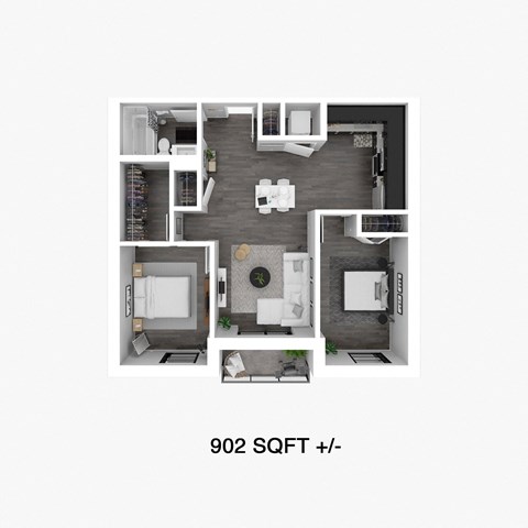 2 Bedroom, 1 Bathroom Floor Plan at 30 University Crescent, Winnipeg
