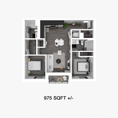 2 Bedroom, 2 Bathrooms Floor Plan at 30 University Crescent, Winnipeg