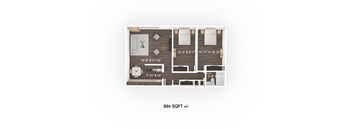 Two Bedroom, One Bathroom Floor Plan at 333 Edison Apartment, Winnipeg, MB, R2G 0L9