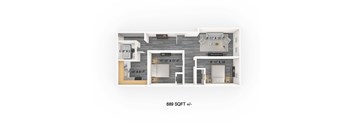 Two Bedroom Floor Plan at 349/351 Daly Apartments, Winnipeg