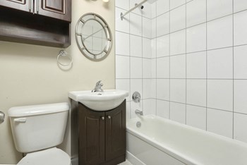Studio Suite Bathroom at 43 Edmonton Apartment Suites - Photo Gallery 5